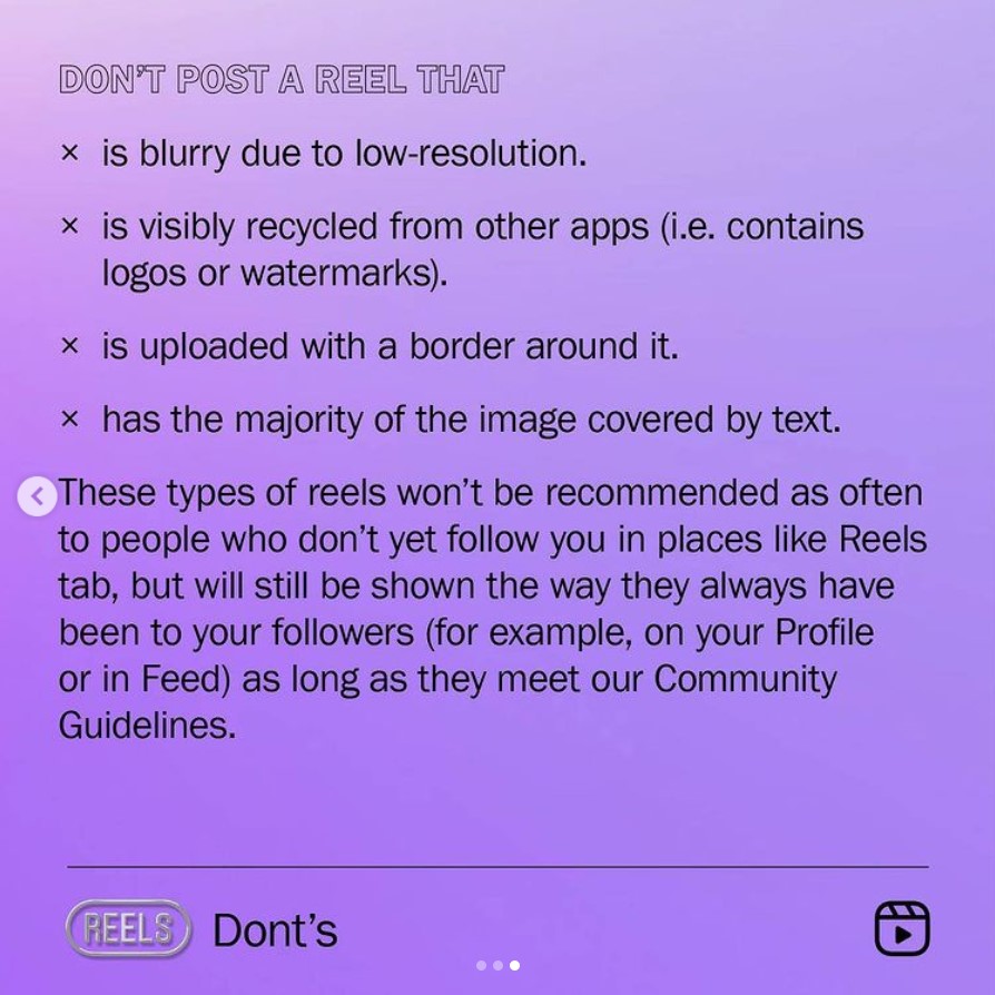 Reels: linee guida per non far calare la visibilità
